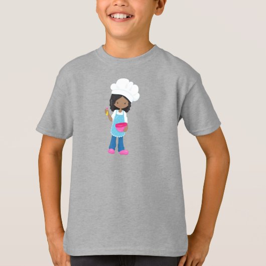 Afroamerikanisches Mädchen, Backen, Bäcker, Kondit T-Shirt (Vorderseite)