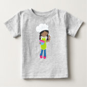 Afroamerikanisches Mädchen, Backen, Bäckerei, Bäck Baby T-shirt (Vorderseite)