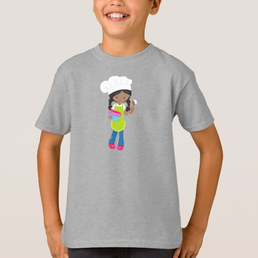 Afroamerikanisches Mädchen, Backen, Bäckerei, Bäck T-Shirt (Vorderseite)