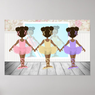 Afroamerikanisches Mädchen Ballerina Poster