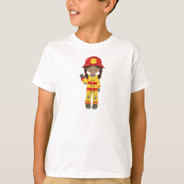 Afroamerikanisches Mädchen, Girl Fireman, Feuerweh T-Shirt