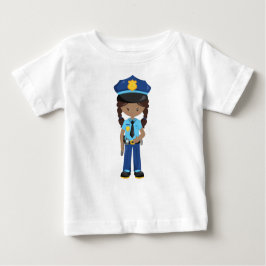 Afroamerikanisches Mädchen, Polizeimädchen, Polize Baby T-shirt