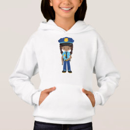 Afroamerikanisches Mädchen, Polizeimädchen, Polize Hoodie