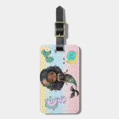 Afroamerikanisches Mädchengepäck Gepäckanhänger (Vorderseite vertikal)