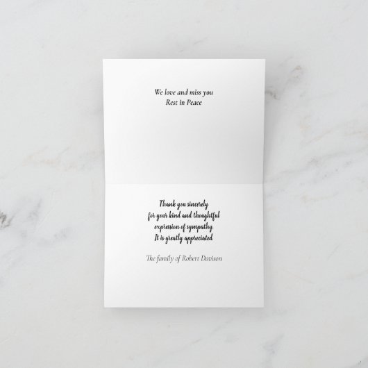 Afroamerikanisches Memorial Dankeschön Dankeskarte (Innenseite)