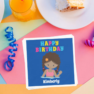 Afroamerikanisches Schwimmbad Party Geburtstag Serviette