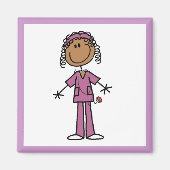 Afroamerikanisches Strichmännchen Nurse Magnet (Vorne)