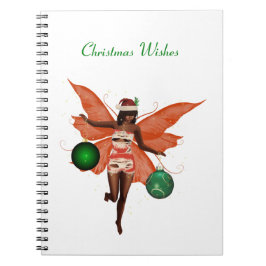 Afroamerikanisches Weihnachtsbrillen-Notebook Notizblock