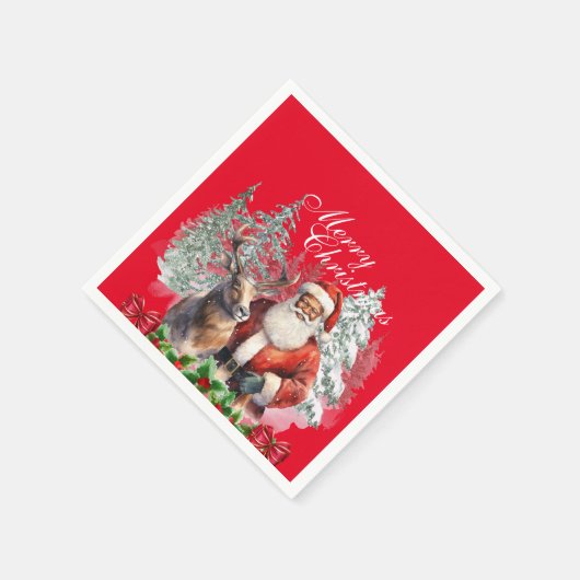 Afroamerikanisches Weihnachtsbuch Napkins Serviette (Ecke)