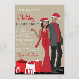 Afroamerikanisches Weihnachtsessen Party Einladung
