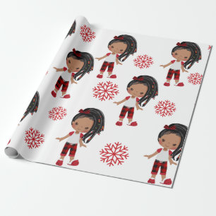 Afroamerikanisches Weihnachtsgeschenk-Wrap-Paper Geschenkpapier