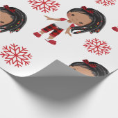 Afroamerikanisches Weihnachtsgeschenk-Wrap-Paper Geschenkpapier (Ecke)