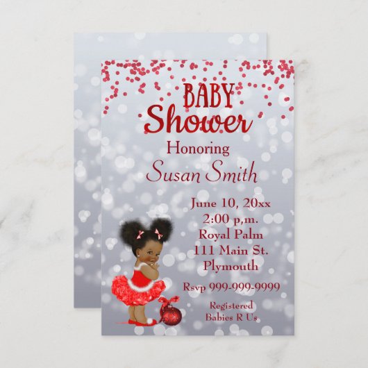 Afroamerikanisches Weihnachtsgeschoss Einladung (Vorne/Hinten)