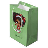 Afroamerikanisches Weihnachtskleid Mittlere Geschenktüte (Rückseite Schrägansicht)