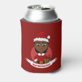 Afroamerikanisches Weihnachtsmädchen mit kurzen Ha Dosenkühler (Kanne Rückseite)