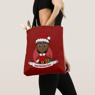 Afroamerikanisches Weihnachtsmädchen mit kurzen Ha Tasche