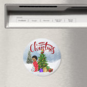 Afroamerikanisches Weihnachtsmagnet Magnet (In Situ (Geschirrspüler))