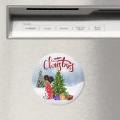 Afroamerikanisches Weihnachtsmagnet Magnet (In Situ (Geschirrspüler))
