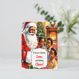 Afroamerikanisches Weihnachtspostcard Feiertagspostkarte