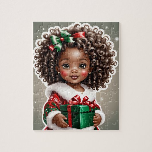 Afroamerikanisches Weihnachtspuzzle Puzzle (Vertikal)