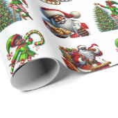 Afroamerikanisches Weihnachtswrapping Paper Geschenkpapier (Rolleneckpunkt)
