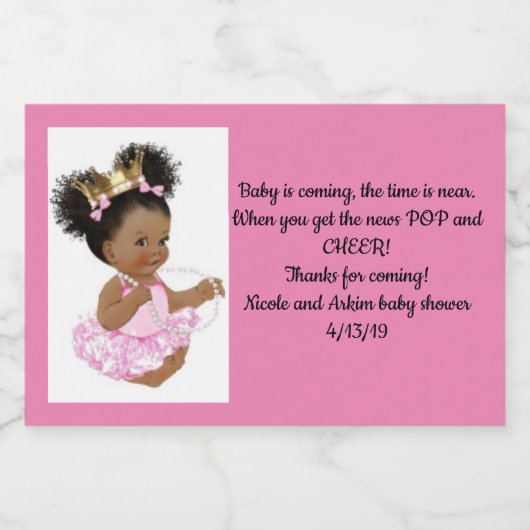 Afrobaby-Blase Schaumweinetikett (Einzelnes Label)