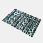AFROBEAT Indigo Tribal Boho Fußmatte (Schrägansicht)