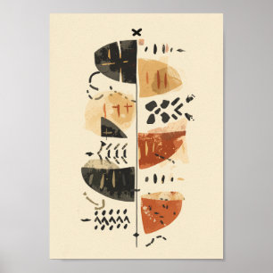 Afrobohemianische Mudcloth Boho-Abstrakte Wandkuns Poster