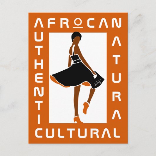 AFRoCA ist Afro plus Afrika Hübsch Schwarze Frau Postkarte (Vorderseite)