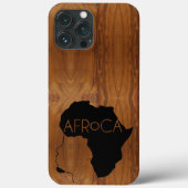 AFRoCA MALE Afro plus Africa Wood Grain Look Case-Mate iPhone Hülle (Rückseite)