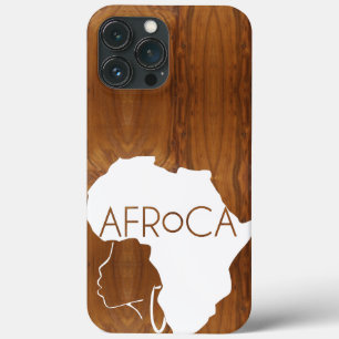 AFRoCA Weibliche Afro plus Afrika Holzkörner-Look Case-Mate iPhone Hülle