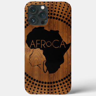 AFRoCA Weibliche Afro plus Afrika Holzkörner-Look Case-Mate iPhone Hülle