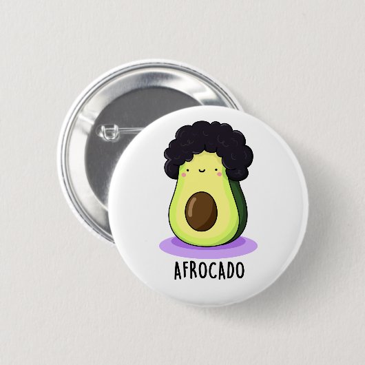 Afrocado Funny Avocado mit Afro Puff Button (Vorne & Hinten)