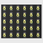 Afrocado Funny Avocado mit Afro Puff Dark BG Geschenkpapier (Flach)