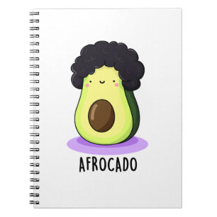 Afrocado Funny Avocado mit Afro Puff Notizblock