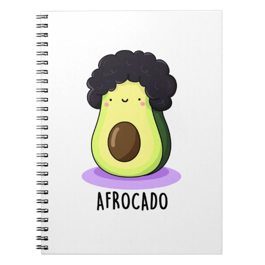 Afrocado Funny Avocado mit Afro Puff Notizblock (Vorderseite)