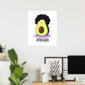Afrocado Funny Avocado mit Afro Puff Poster (Heimbüro)