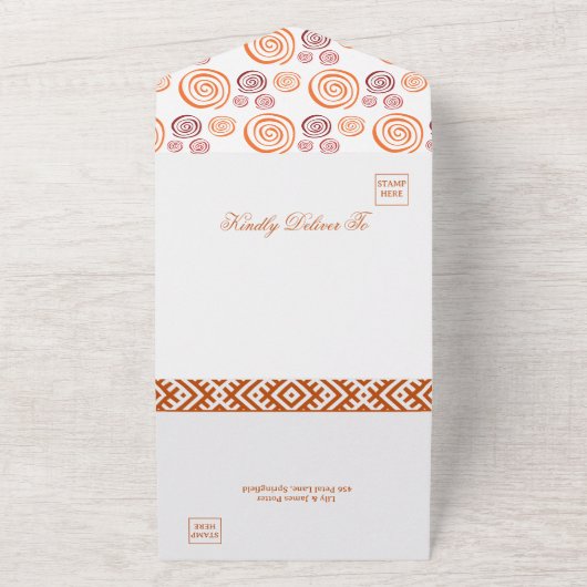 Afrocentric Abstract Pattern African Print Wedding All In One Einladung (Außenbereich)