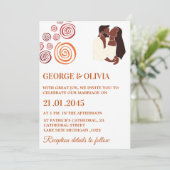 Afrocentric Abstract Pattern African Wedding Einladung (Stehend Vorderseite)