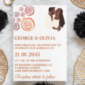 Afrocentric Abstract Pattern African Wedding Einladung