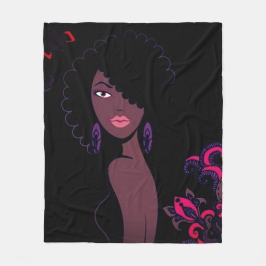 Afrocentric Beauty Blanket Fleecedecke (Vorderseite)