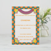 Afrocentric Birthday Invitation | Ankara Pattern  Einladung (Stehend Vorderseite)
