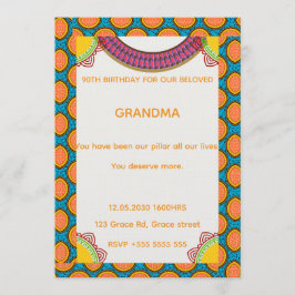 Afrocentric Birthday Invitation | Ankara Pattern Einladung
