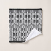 Afrocentric Black and White Kente Badhandtuch Set (Waschlappen)