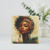 Afrocentric Christmas Queen Einladung (Stehend Vorderseite)