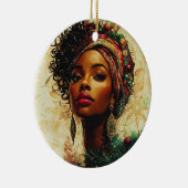 Afrocentric Christmas Queen Keramik Ornament (Rechts)