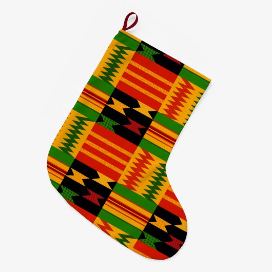 Afrocentric Christmas Stocking Großer Weihnachtsstrumpf (Vorderansicht (hängend))