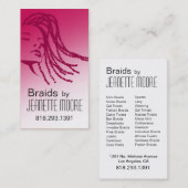 Afrocentric flicht Haar-Stylisten - fuschia Visitenkarte (Vorne/Hinten)