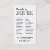 Afrocentric flicht Haar-Stylisten - fuschia Visitenkarte (Rückseite)