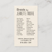 Afrocentric flicht Haar-Stylisten - Gelb Visitenkarte (Rückseite)